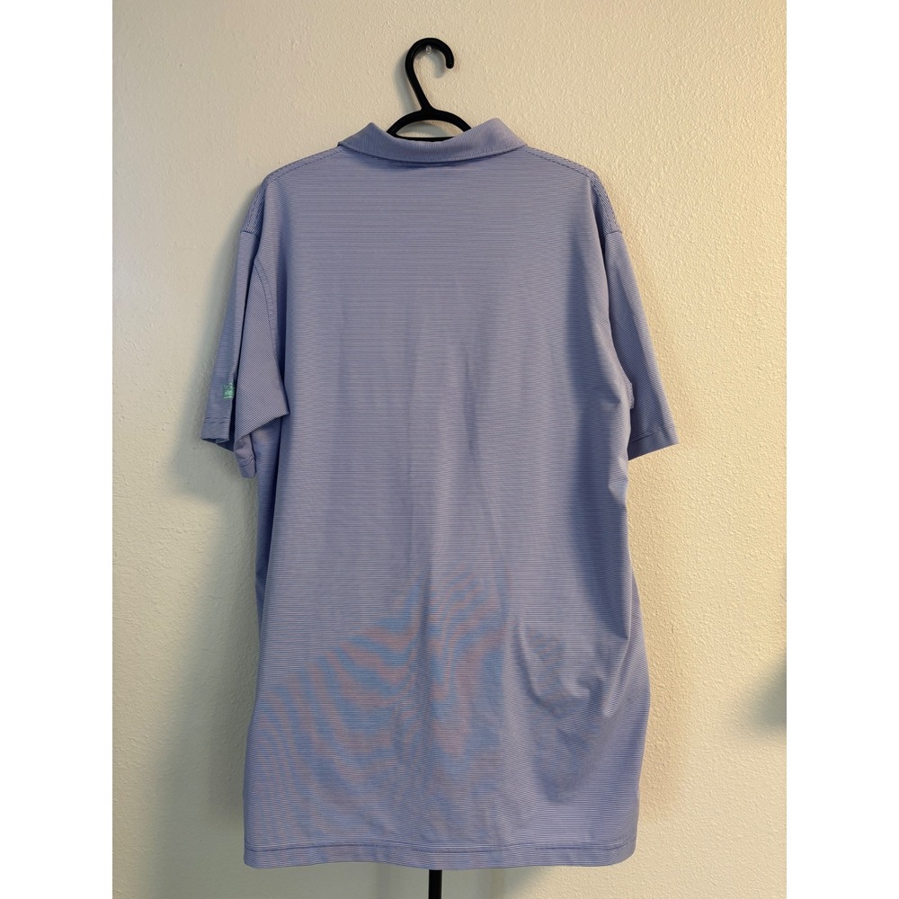 Peter Millar Summer Comfort Polo Shirt Mens Large Blue White Stripe Golf Crown L - Picture 4 of 6
